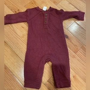 Old navy maroon baby romper size 3-6 M